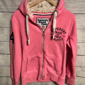 Superdry Pink Sherpa Hoodie XL